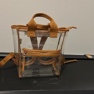 Universal Thread Clear Backpack with Tan Accents
